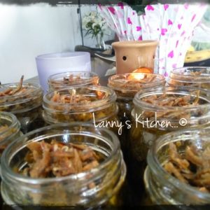 Chilli and anchovies in jars
