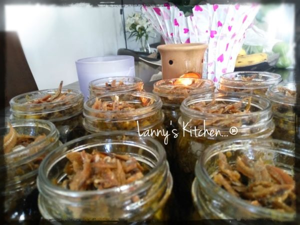 Chilli and anchovies in jars